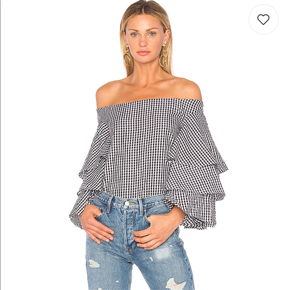 Endless Rose X REVOLVE TIERED TOP IN BLACK GINGHAM